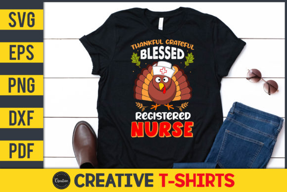 Thankful Grateful Blessed RN Embroidery Design